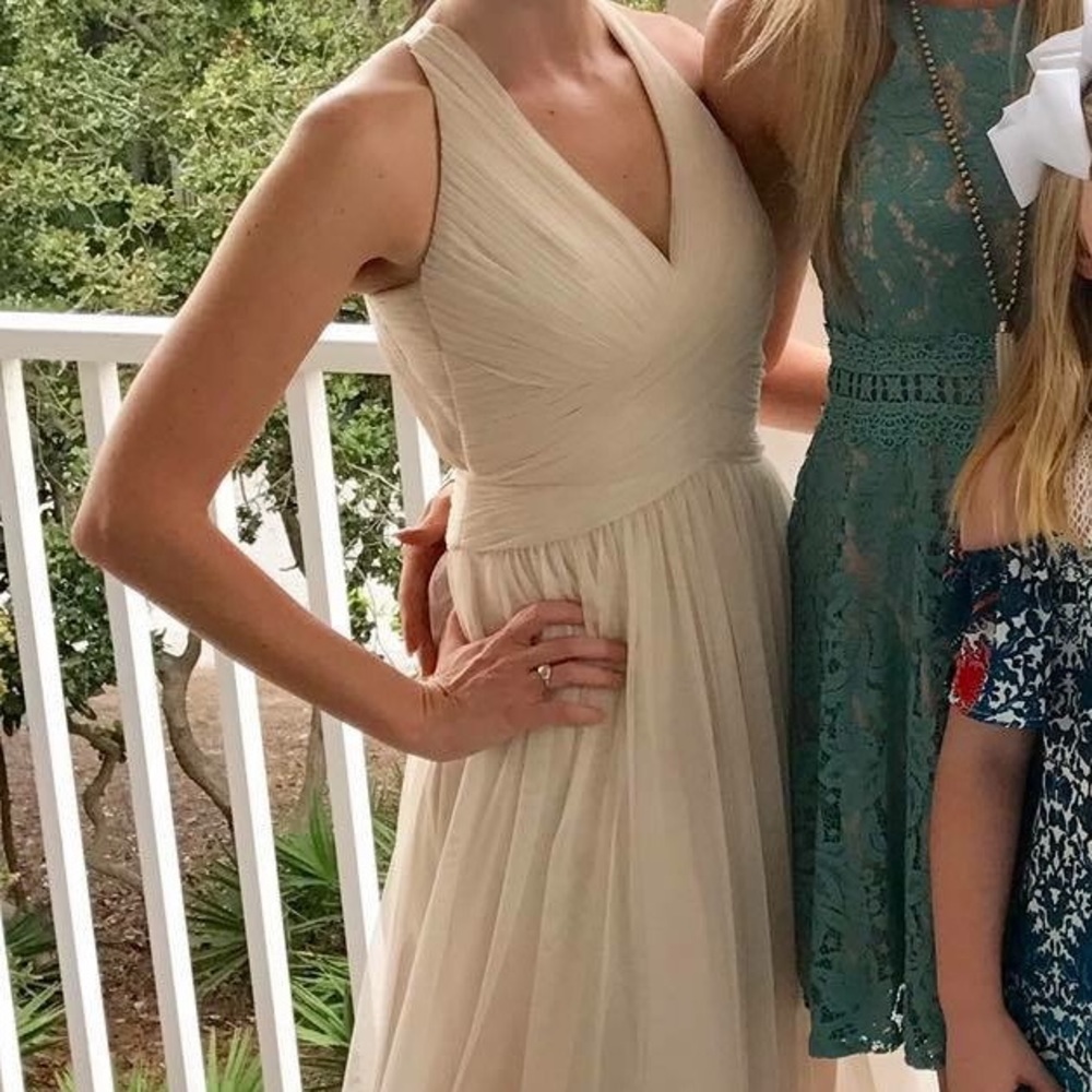 Beige/Pale Pink Floor Length Dress